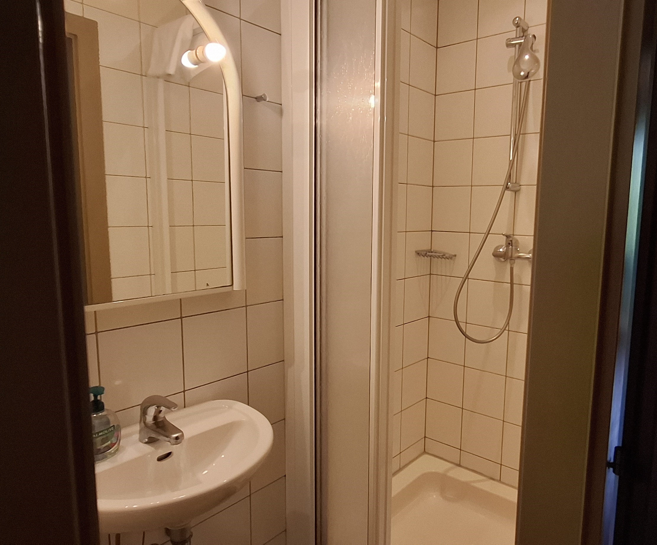 Badezimmer mit Dusche und WC im Obergeschoß